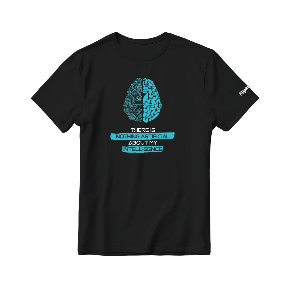 AI Brain Round neck T-Shirt-Black